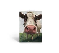 James Coates Tarjeta de vaca, tarjeta de felicitación o tarjeta de cumpleaños para amantes de la vaca, adecuada para cualquier ocasión, interior en blanco A5 020