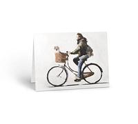 James Coates Tarjeta para ciclista y dueño de perros, tarjeta de felicitación adecuada para cualquier ocasión con pintura tamaño A5, 038