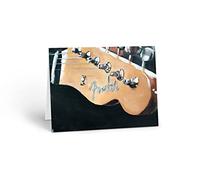 James Coates Tarjeta para guitarrista - Tarjeta de arte en blanco con pintura de guitarra - Apto para cualquier ocasión - tamaño A5 - 098