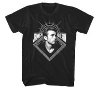 James Dean In Memoriam Photo Men's T Shirt Art Deco Legendary Holwood ActorBlackL