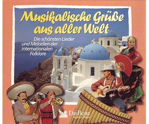 James Last, Don Kosaken, Alexandra, Ivan Rebroff, Chet Atkins, Peter Alexander, Gheorge Zamfir, Costa Cordalis, Freddy Quinn, Max Greger, Rex Gildo, Udo Jürgens, Harry Belafonte, Goombay Dance Band, Die Flippers, Mireille Mathieu, Jean Claude Pascal, Edith Piaf, Adamo, Peter Schreier, Kurt Edelhagen - Musikalische Grüße aus aller Welt - Die schönsten Lieder und Melodien der internationalen Folklore (5 CD Box)