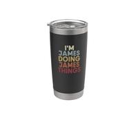 James Name James Personalized Name First Given Vaso térmico de acero inoxidable de doble pared