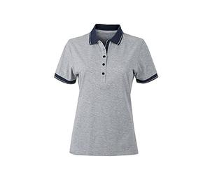 James & Nicholson - Camisas - para Mujer Grey-Heather/Navy X-Large