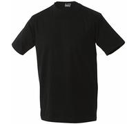 JAMES & NICHOLSON - Camiseta - Básico - Cuello redondo - Manga corta - para hombre negro Medium