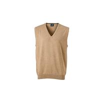 James & Nicholson Chaleco de Punto Cuello de Pico, para Hombre, Hombre, V-Neck Pullunder, Beige (Camel), XL