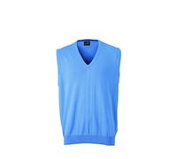 James & Nicholson Chaleco de Punto Cuello de Pico, para Hombre, Hombre, V-Neck Pullunder, Blau (Glacier-Blue), Large