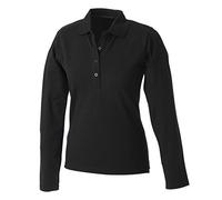 James & Nicholson Polo elástico de manga larga para mujer. Negro XL
