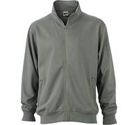 James & Nicholson Workwear Sweat Jacket Sudadera, Hombre, Gris (Dark-Grey), Extra-Small