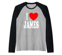 James Nombre Chica I Love James Camiseta Manga Raglan