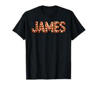 James Pizza Nombre Arte Divertido Comida Rebanada Sabor Letras Pastel Amor Camiseta