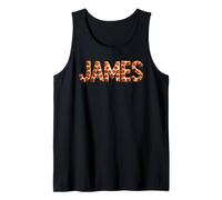 James Pizza Nombre Arte Divertido Comida Rebanada Sabor Letras Pastel Amor Camiseta sin Mangas