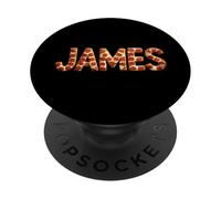 James Pizza Nombre Arte Divertido Comida Rebanada Sabor Letras Pastel Amor PopSockets PopGrip Adhesivo