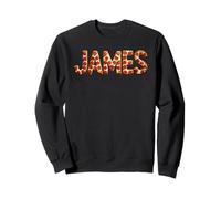 James Pizza Nombre Arte Divertido Comida Rebanada Sabor Letras Pastel Amor Sudadera