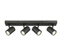 James Regleta (25 W, L x An x Al: 53 x 6 x 14,5 cm, Negro, GU10, Número de bombillas: 4 ud., Focos movibles)