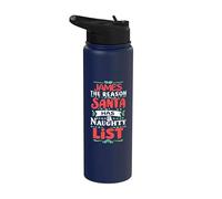 James Santa Christmas Saying Funny James Nombre Stainless Steel Insulated Water Bottle