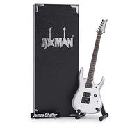 James Shaffer - Réplica de guitarra en miniatura - Regalos musicales - Hecho a mano ornamental escala 1/4 - Caja de exhibición, etiqueta de nombre y soporte de guitarra en miniatura incluidos