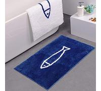 JameStyle26 - Alfombra de baño Antideslizante (50 x 80 cm), Color Azul y Blanco