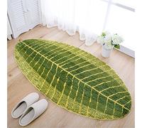 JameStyle26 - Alfombrilla de baño, diseño de hoja de palmera, color verde, alfombrilla para ducha, para cocina, de secado rápido, poliéster, verde, 40 x 60 cm