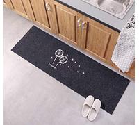 JameStyle26 Felpudo para Puerta, Felpudo de Entrada, Alfombrilla antisuciedad, Antideslizante, en Muchos diseños a Elegir, Diente de león (Diente de león Negro, 40 x 120 cm)