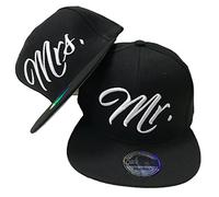 JameStyle26 Mr. & Mrs. Snapback Set USA Cap Basecap Cap Cap Cap Trucker Cappy Kult Partner Look, Mr. - Set negro., Talla única