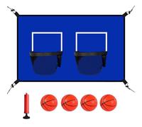 jamgeery Aro De Baloncesto para Trampolín - Baloncesto para Trampolín con Dos Canastas,Accesorio Divertido para Exterior Jardín Piscina Familiar Todas Las Edades
