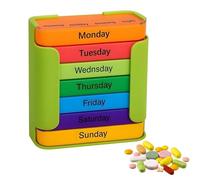 jamgeery Pastillero Semanal - Caja Para Suplementos De 7 Días - 4 Veces Al Dia Portatil Para Medicamentos - para Viajes Hogar Ancianos Trabajo Escuela Vacaciones