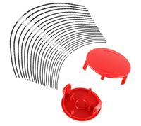 JAMHER 20 piezas F016800431 Línea de repuesto para desbrozadoras Bosch AFS 23-37, línea de desbrozadora de 37 cm x 3,5 mm con cubierta de carrete F016F04841(20 líneas + 2 cubiertas)