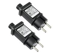 JAMHER 31V 6W Fuente de Alimentación LED IP44 Transformador Luces Adaptador con Temporizador 8 Modelos de Luces Navideñas Luces Intermitentes Luces de Colores Luces de Carámbanos(2 Piezas)