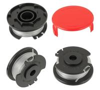JAMHER Bobina de hilo longitud 5 m Ø 1,6 mm para Einhell GE-CT 18/28 Li y GE-CT 18/28 Li TC, Cubierta de bobina TLE-03-1(3 Bobinas + 1 Tapa)