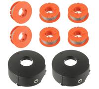 JAMHER F016800175 Bobina de Repuesto 1,6mm x 8M para Bosch ART 23 26 30 Combitrim Easytrim Cortacésped con Cubierta F016L71088 (6 Carretes, 2 Cubierta)