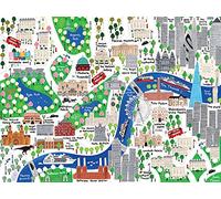 Jamie Malone Lámina de The Art Group, con diseño «London, Lienzo, Multicolor, 60 cm x 80 cm x 1,3 cm