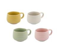 Jamie Oliver Juego de 4 tazas de café y té de cerámica moteada Big Love Cosy Cuppa, regalo para cualquier ocasión, aptas para lavavajillas y microondas, colores mezclados, 375 ml, 13 x 10 x 7 cm
