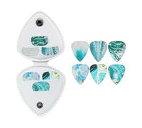 JAMIEKA Soporte para púas de guitarra, organizador de púas de guitarra de piel sintética, estuche de almacenamiento para púas de guitarra, bolsa de púas con 6 púas