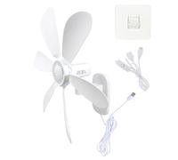 JAMIEKA Ventilador de pared USB de 5 V con control de conmutación para baño, cocina, coche, área pequeña, ventilador de pared USB para espacio pequeño
