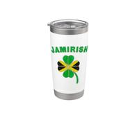 Jamirish Saint Patrick's Day Jamaican Irish Vaso térmico de acero inoxidable de doble pared