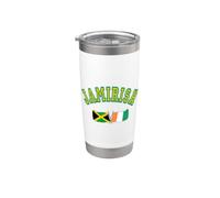 Jamirish Saint Patrick's Day Jamaican Irish Vaso térmico de acero inoxidable de doble pared
