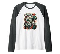 Jammer Line Ready Roller Derby Patines Camiseta Manga Raglan