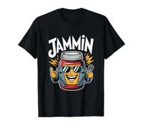 Jammin Cool Jam Jar con micrófono Divertido Camiseta gráfica económica