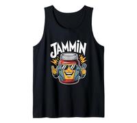 Jammin Cool Jam Jar con micrófono Divertido Camiseta sin Mangas