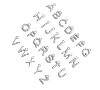 JAMNGHB 26 dijes de letras en miniatura de acero inoxidable para hacer joyas, accesorios individualizados, regalo de joyería de acero inoxidable, talla única, como se describe, como se describe