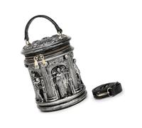 JAMNGHB Bolsa de hombro de poliuretano de lujo, correa desmontable, compartimentos espaciosos, ideal para mujeres, bolsa de viaje para cena, Silver