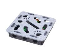 JAMNGHB Caja de rompecabezas interactiva para gatos con agujeros y campanas para estimulación mental, juego en interiores, diseño de tela de fieltro, juguete para gatos