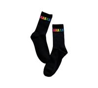 JAMNGHB Calcetines de algodón de colores brillantes para mujer, japonés, Y2K, 3D, arco iris, oso redondo, tubo medio, ropa de calle para el hogar, Negro, Talla única
