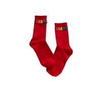 JAMNGHB Calcetines de algodón de colores brillantes para mujer, japonés, Y2K, 3D, arco iris, oso redondo, tubo medio, ropa de calle para el hogar, rosso, Talla única