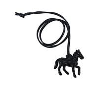 JAMNGHB Collar simbólico con dije de caballo para el éxito, resistente y fácil de usar, acrílico y cordón de cuero ajustable, collar de moda, One Size, como se describe, como se describe