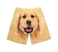 JAMNGHB Cómodos pantalones cortos de playa de tamaño grande para hombre, cuentan con un bonito patrón de perro, pantalones cortos transpirables para viajes, pantalones cortos de natación con estampado