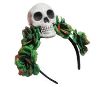 JAMNGHB Diadema de calavera hecha a mano para niña, bruja, calavera, sangre oscura, máscaras, Halloween, fiesta de brujas