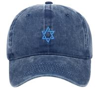 JAMNGHB Gorra de béisbol de algodón transpirable con banderas bordadas de Israel para uso diario y deportes al aire libre, sombrero resistente al sol, azul marino, 6 1/2-8