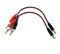 JAMNGHB Juego de 2 cables de alimentación DC5521 a pinza de cocodrilo para medición de voltajes de carga de dispositivos y conexión de energía solar, enlace de toma de corriente