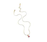 JAMNGHB Precioso collar con colgante de estrella de mar de acero inoxidable, cadena de clavícula, joyería ligera para el día a día, accesorios de moda, colorido collar con colgante para mujer, talla
